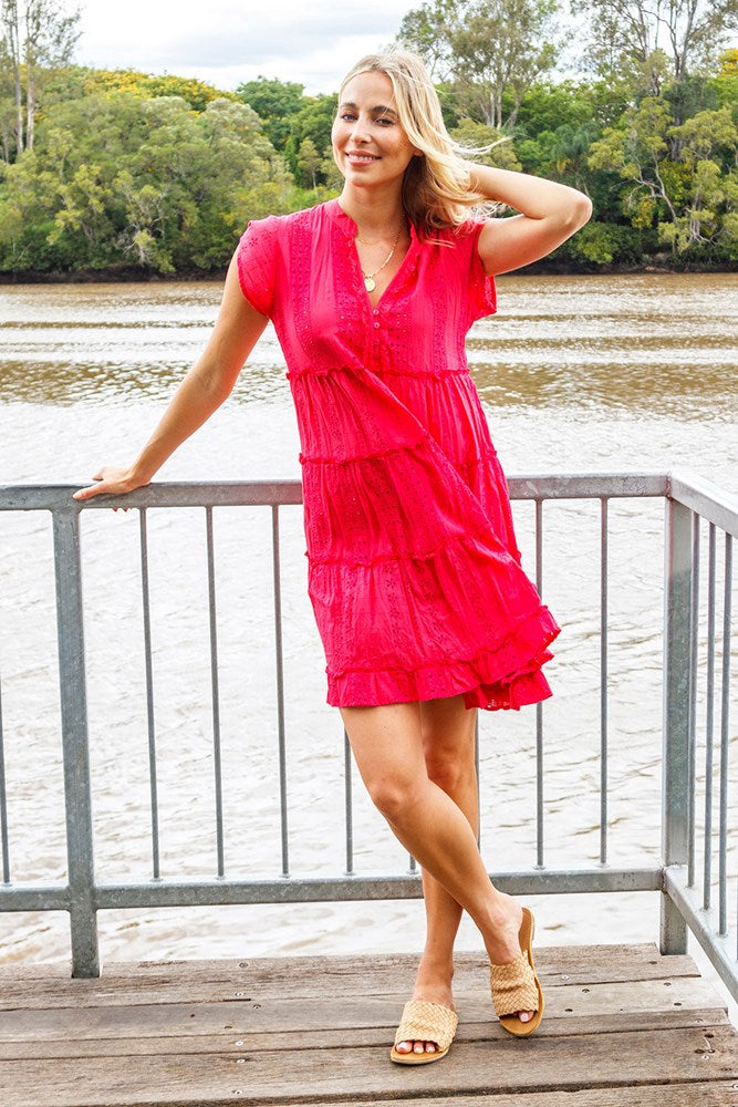Amore Tiered Dress Melon